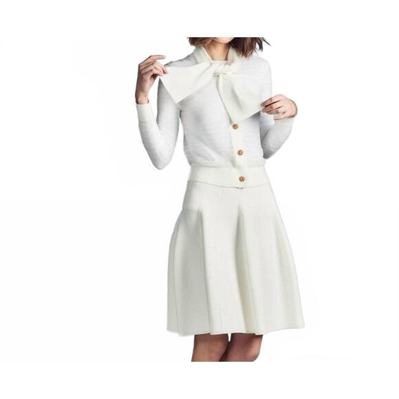 ALEEZA PARIS Tops - NEW ALEEZA PARIS ashley bow shear knit top in ivory